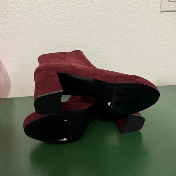 Calvin Klein Uda Wine Red Suede Ankle Platform Boot - Picture 11 of 13